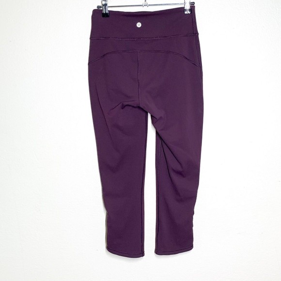 Lululemon Tied To It Crop 21" Black Cherry 6 Leggings Full-On Luxtreme W6AJHS - Picture 4 of 7